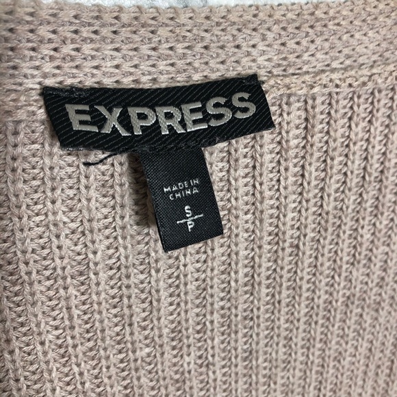 EXPRESS Beige 3/4 Sleeve Knit Sweater Size S/p - Picture 4 of 7